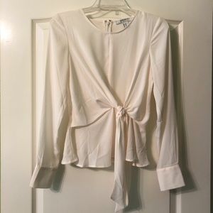 elegant cream tie blouse